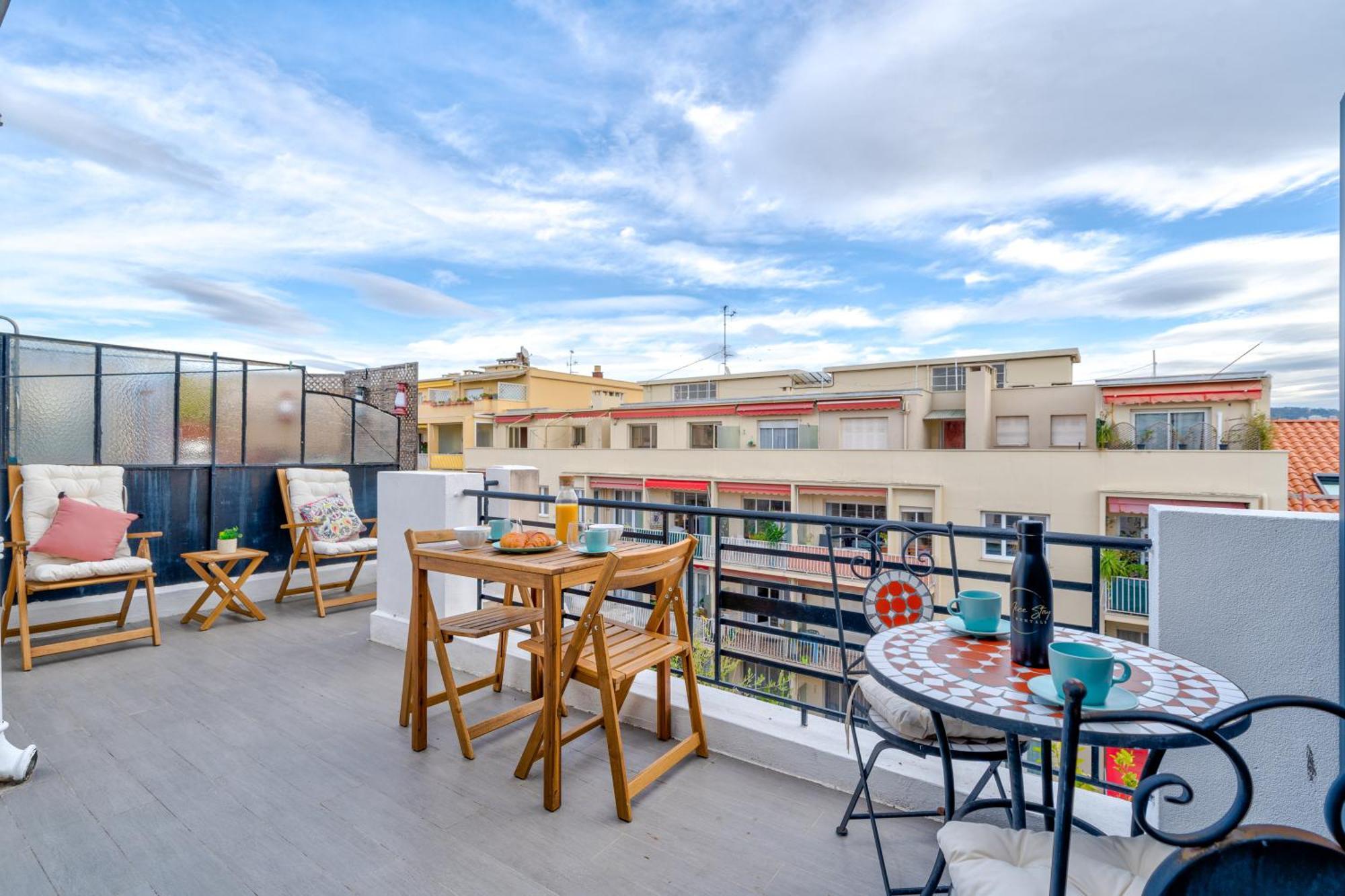 Top Floor Terrace - Dernier Etage Terrasse Cosy Nice Exteriér fotografie
