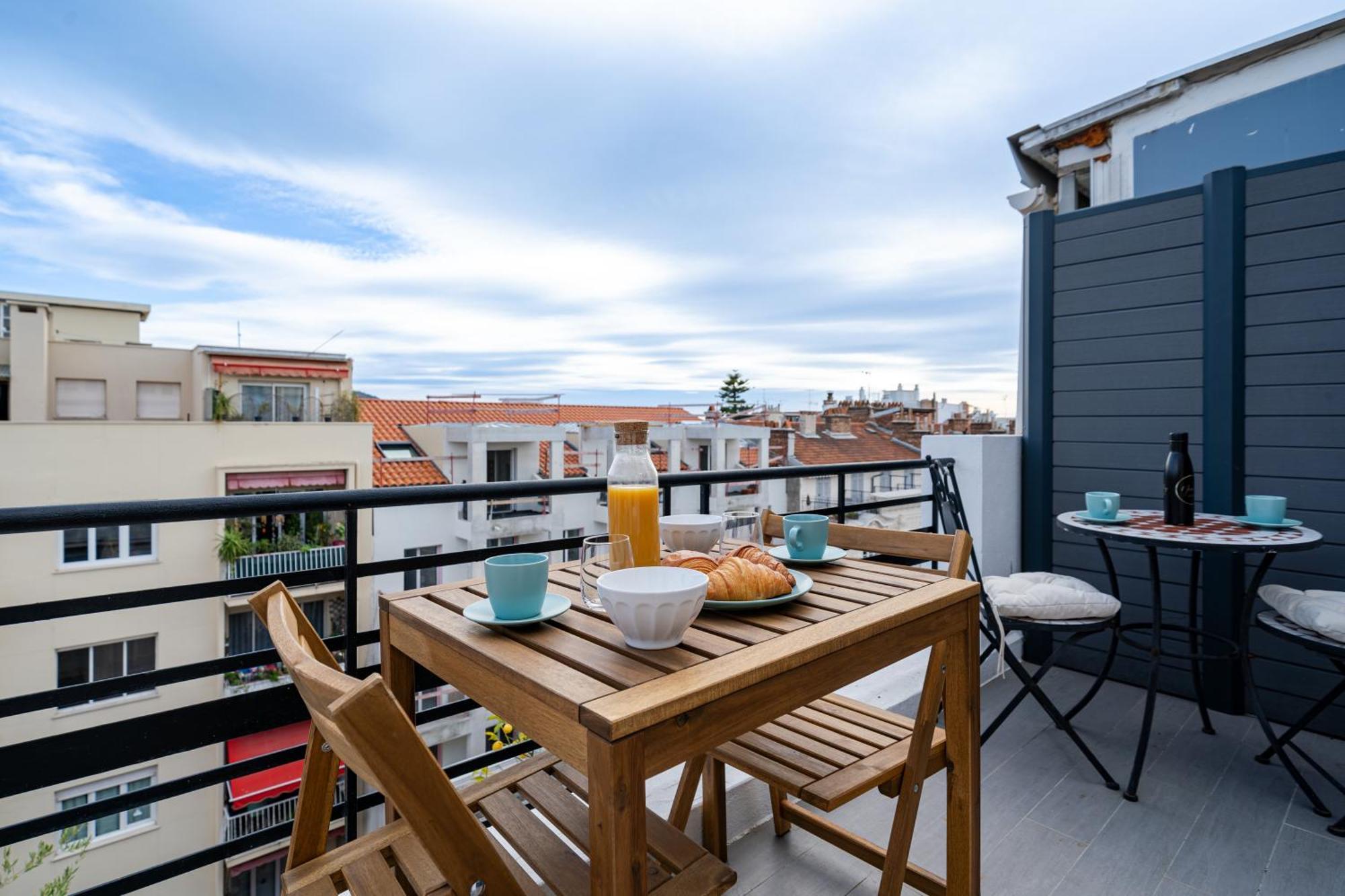 Top Floor Terrace - Dernier Etage Terrasse Cosy Nice Exteriér fotografie